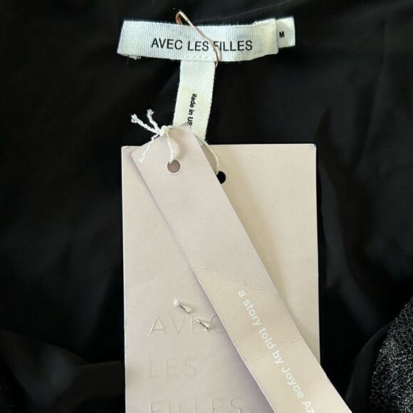 NWT Avec Les Filles Joyce Azria Lace Overlay Mini Skirt Black Size M Made in USA - Picture 6 of 8